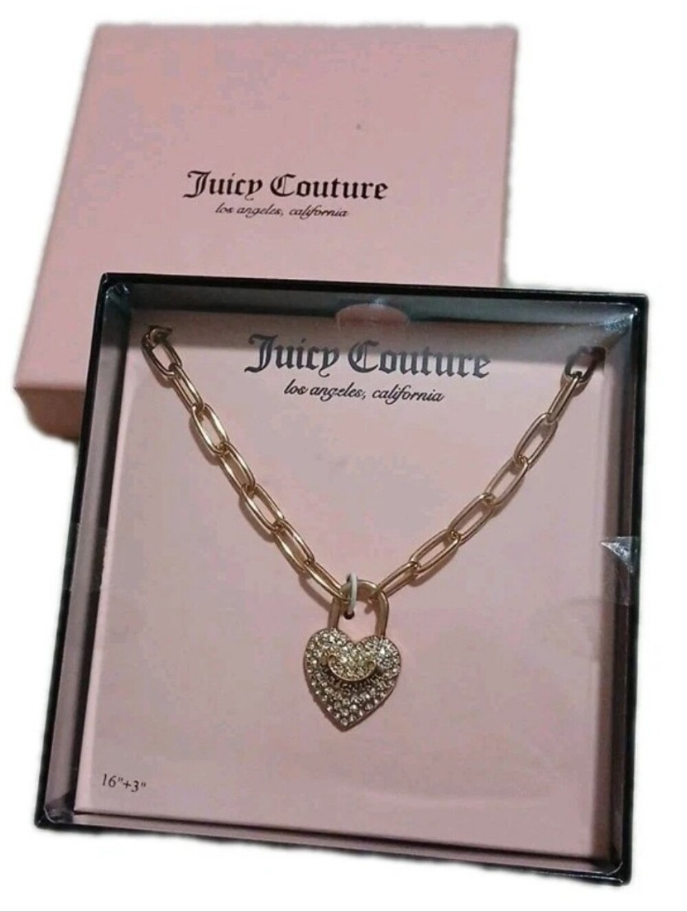 Juicy Couture Necklace Padlock Heart Pendant New